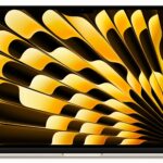 Apple MacBook Air 15” M2 8-core CPU და 10-core GPU (8GB RAM / 256GB SSD) – Liquid Retina ეკრანი, 1080p FaceTime HD კამერა, 1.51 კგ წონა, Starlight ფერი, macOS Ventura ოპერაციული სისტემით.