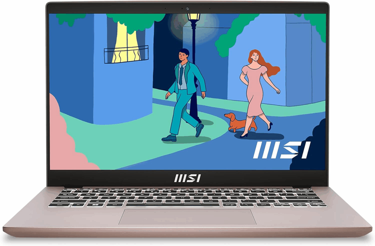 MSI Modern 14 (9S7-14J115-1221) 14-inch laptop, Intel Core i5, 16GB RAM, 512GB SSD, Beige Rose color