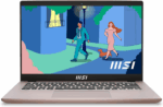 MSI Modern 14 (9S7-14J115-1221) 14-inch laptop, Intel Core i5, 16GB RAM, 512GB SSD, Beige Rose color