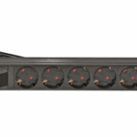 ელექტროენერგიის გამანაწილებელი 7 არხიანი დენის დამცავით 1U 19 ინჩი