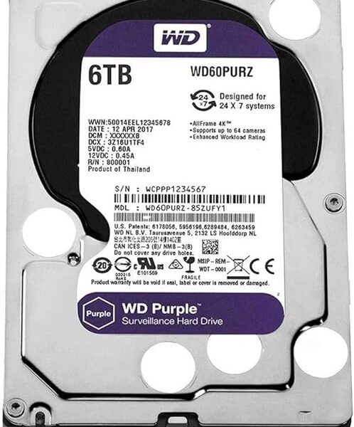 მყარი დისკი, Western Digital, 6TB, WD63PURU-78,C4FY0,3.5'',S3,WD