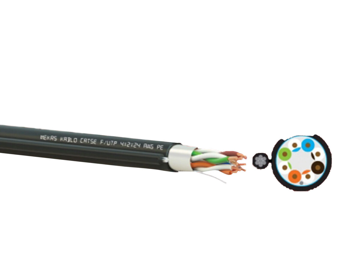 ქსელის კაბელი გარე მონტაჟის (ტროსით) CAT 5e F/UTP 4x2x24 AWG-CU - PE - DATA CABLE with Messenger OUTDOOR (Z11442-AP) - Image 1