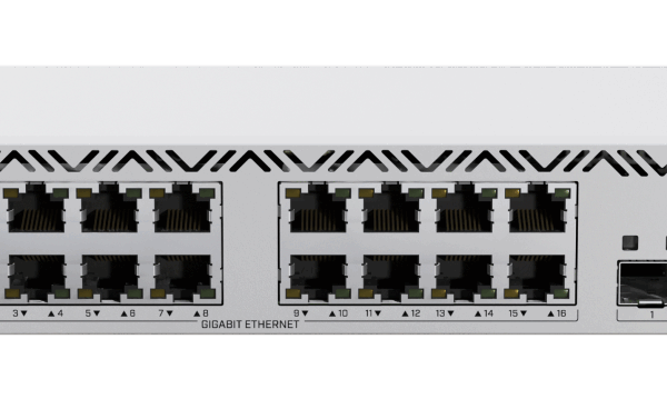 მართვადი სვიჩი MikroTik L2 16x Gigabit და 2x SFP+ პორტით