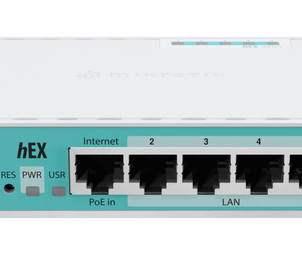 MikroTik hEX Refresh როუტერი RB750Gr3 განახლებული Dual Core CPU 5 Gigabit პორტით